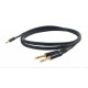 Cavo audio professionale "Y" - jack Stereo 3.5mm - 2 x spina jack Mono 6.3mm